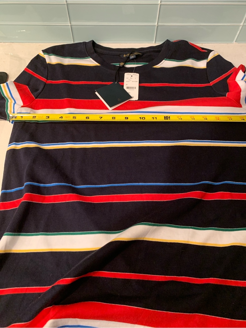 Brooks Brothers Woman Multi-Stripe Supima Pullover Sweater NWT L retail $88 - Picture 9 of 11
